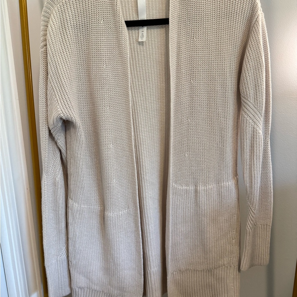 Lululemon Athletica Cream Ribbed Cardigan
